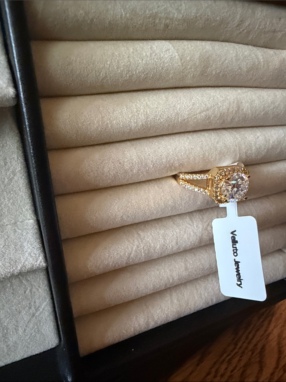18K Gold plated over Sterling Silver Ring with 3K moissanite stone ring - Picture 3 of 4